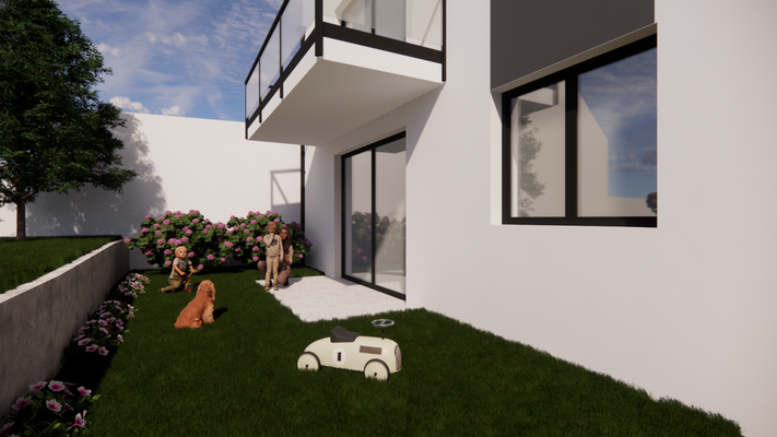 Visualisierung Ansicht Terrasse und Garten