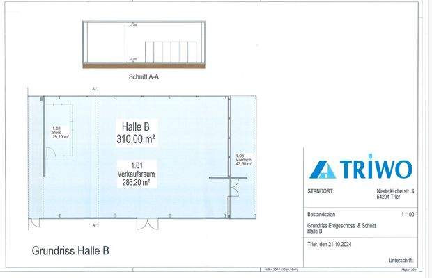Grundriss Halle 3- 353,5 m²