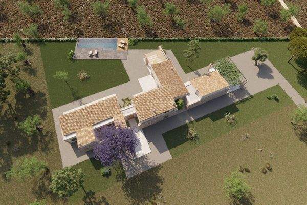 Blick aus der Vogelperspektive auf die Finca