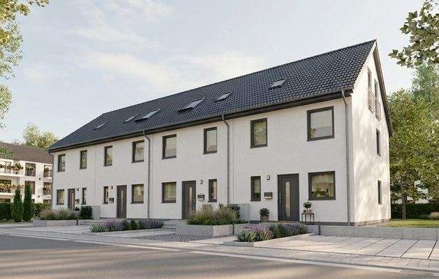 Visualisierung Reihenhaus Eingangsansicht