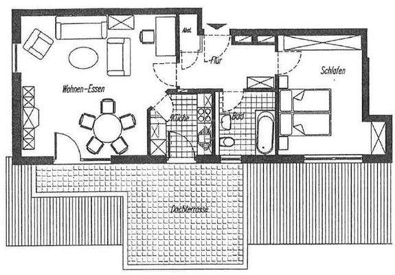 Grundriss 2-Raum-Wohnung