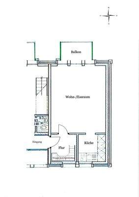Wohnung Ebene Obergeschoss (Grundriss nicht maßstabsgerecht)
