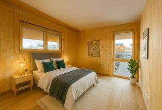 Schlafzimmer visualisiert weiße Decke