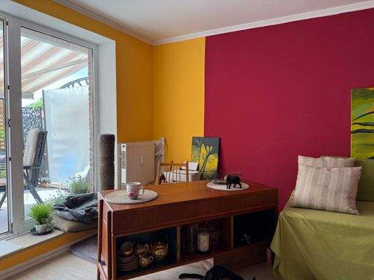 Wohnzimmer an der Terrasse...