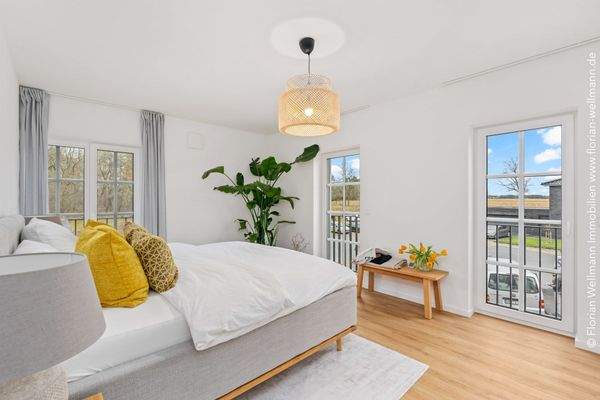 Beispiel für ein Schlafzimmer in einer Obergeschosswohnung.