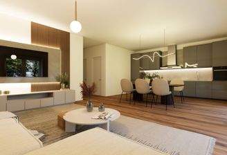 Wohn und Esszimmer mit Küche