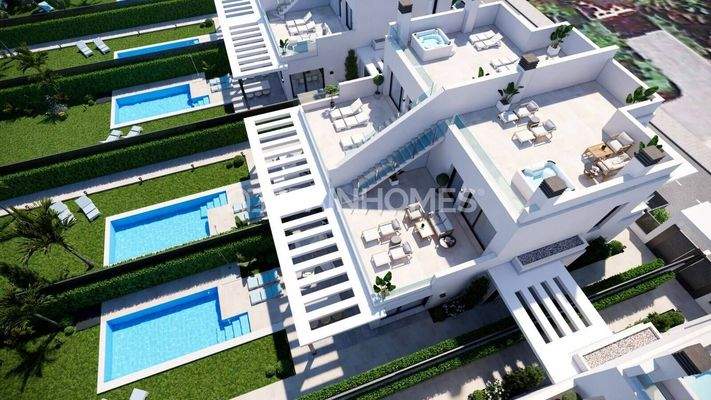 Luxury 3-Bedroom Houses in A Beachfront Project in Los Alcazares