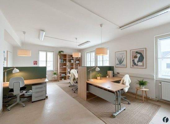 Einrichtungsbeispiel Büroraum (KI generiert)