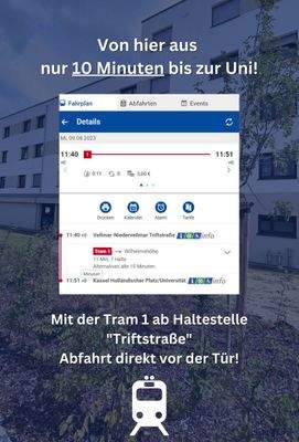 10 Minuten bis zur Uni