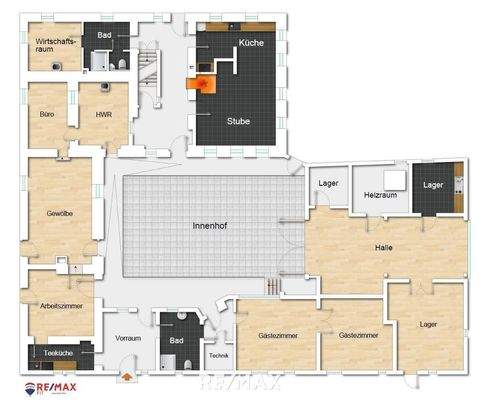 Planskizze Hauptgebäude EG