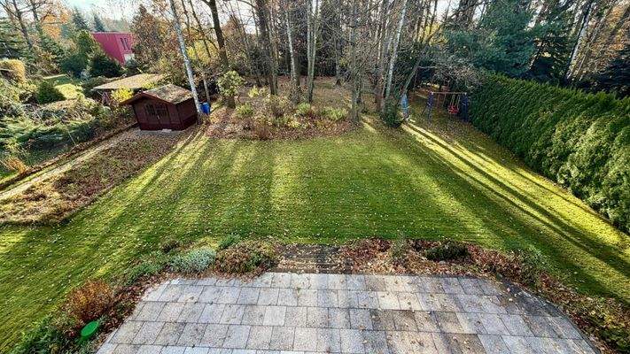 Blick vom Balkon im Obergeschoss