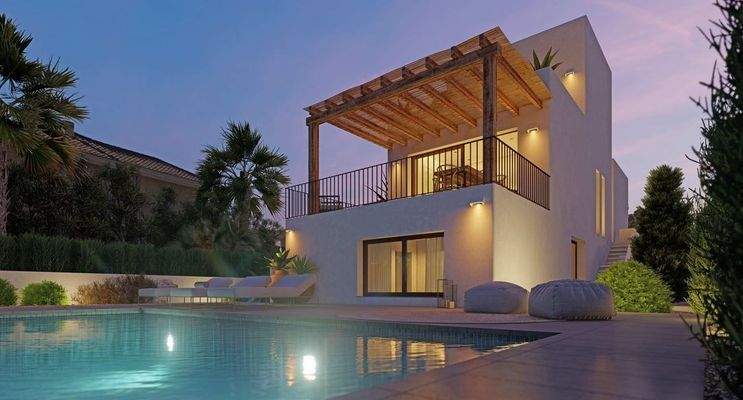 Pool und mehrere Terrassen