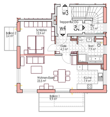 GRUNDRISS WOHNUNG 4