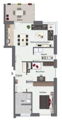Grundriss Whg. 3 - nicht maßstabsgerecht 