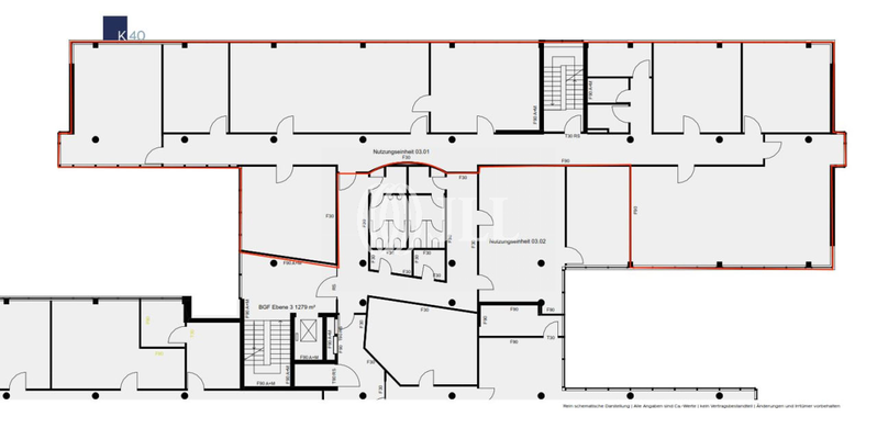 Grundriss 3. OG - 490 m²
