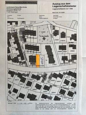 Auszug aus dem Liegenschaftskataster