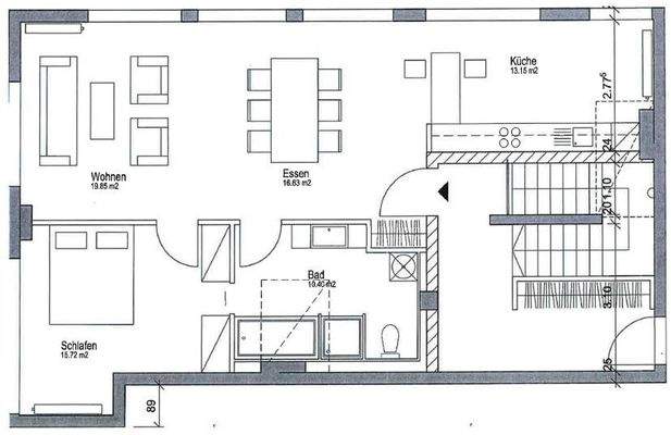 Ursprungsplan OG (Hochparterre)