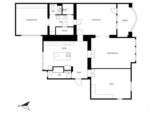 Grundriss der Wohnung