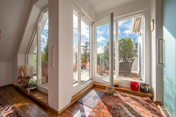 Blick zur zweiten Dachterrasse