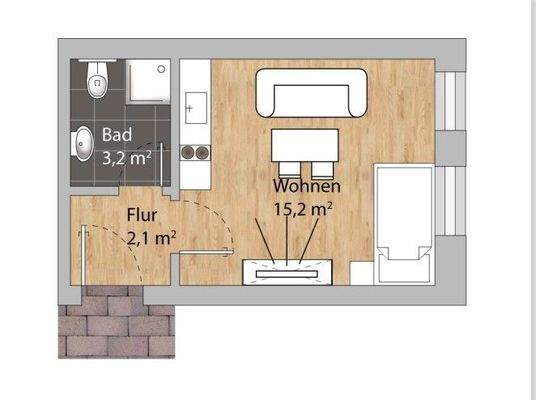 Grundriss möbiliert