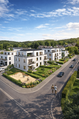 Erlenweg 1 GmbH visualisert Ansicht Vogelperspektive