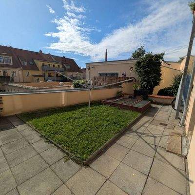 Dachterrasse mit Wäscheleine