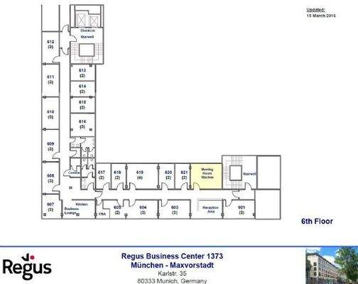 Grundriss Regus München Königsplatz 6. Etage