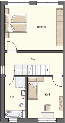 Grundriss-Skizze Obergeschoss