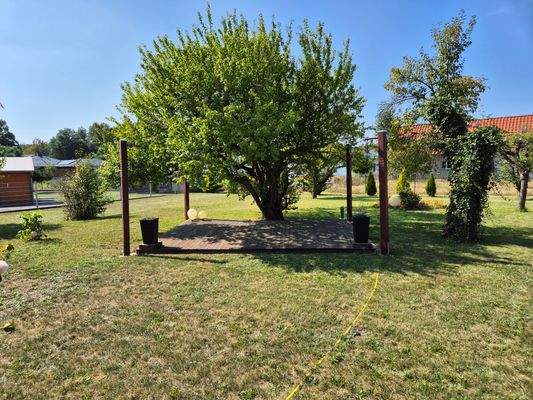 Sitzfläche im Garten