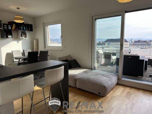 Wohnzimmer mit Terrasse