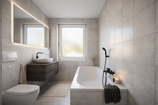 Gestaltungsvorschlag Tageslichtbad mit Badewanne