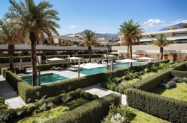 Flats with Spacious Terraces and Pools in Estepona New Golden Mile