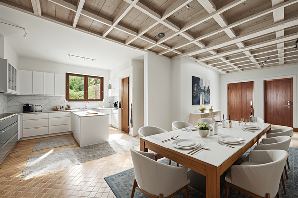 EG | Küche und Essbereich, virt. Darstellung