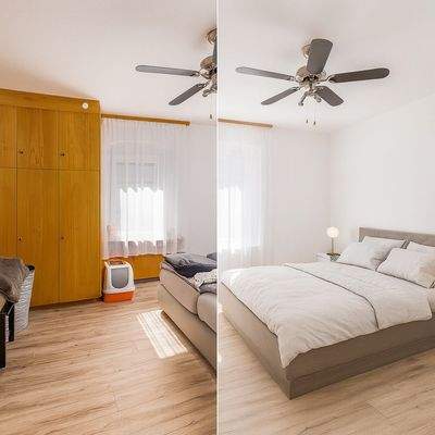 vorher / nachher - Beispiel Schlafzimmer