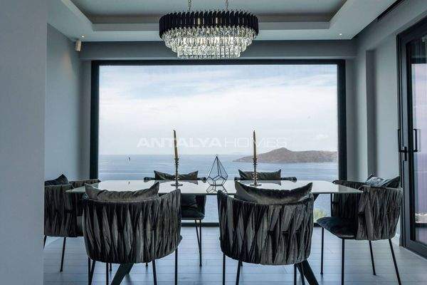Marina and Sea View House in Bodrum with Pool