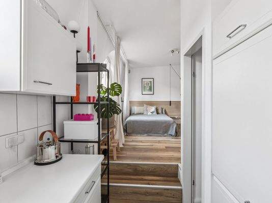 Küche in Wohn- Schlafzimmer