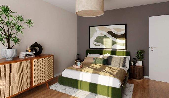 Helles und komfortables Schlafzimmer