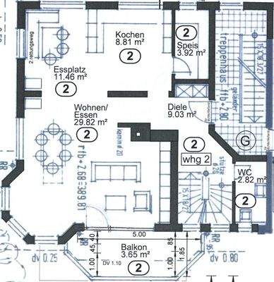 Grundriss Wohnung Nr. 2 OG