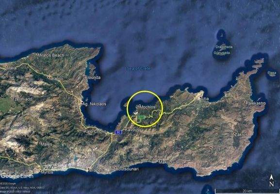 Kreta, Mochlos: Baugrundstück mit Meerblick zu verkaufen