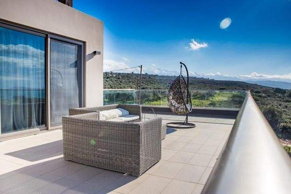 Kreta, Agios Onoufrios: Neu erbaute Villa mit perfektem Meerblick zu verkaufen