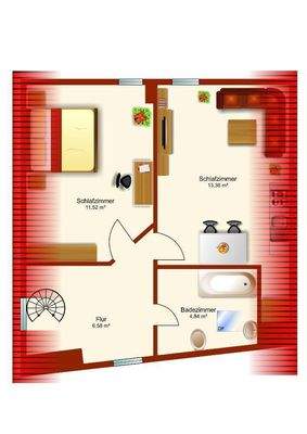 DEr Grundriss 2.OG - Whg. 3