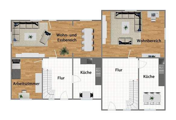 Grundriss Erdgeschoss (nicht maßstabsgetreu)