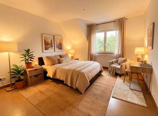 Möblierungsbeispiel Schlafzimmer