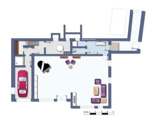 Erdgeschoss mit Möblierung