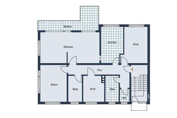 Grundriss der Wohnung im Erdgeschoss