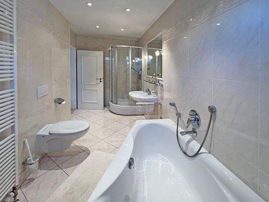 Dusche und separate Badewanne