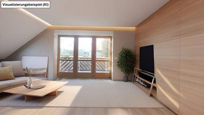 Wohnzimmer Dachgeschoss Renovierungsbeispiel