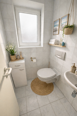 Gäste WC mit KI generierten Dekoration / Einrichtung 