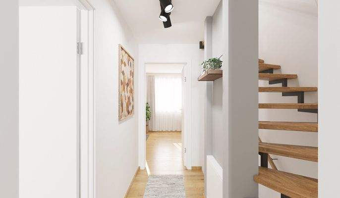 Heller und freundlicher Flur im Obergeschoss