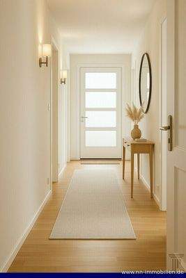 heller Flurbereich  möbliert durch KI